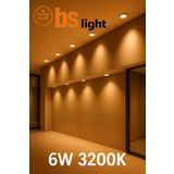 Bs Light 6'lı 6W Slim Spot LED – Gün Işığı 3200K | Alçıpan Uyumlu, Enerji Tasarruflu Tavan Spotu