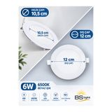 Bs Light 6W Slim LED Panel Spot Yuvarlak Sıva Altı Armatür 6400K Beyaz Işık