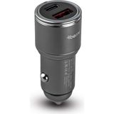BS01 48W Metal Hızlı Araç Şarj Cihazı | Çift USB Pd & Qc 3.0 Destekli, Dayanıklı ve Kompakt Tasarım - Gri