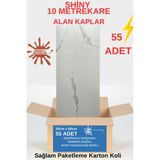 BS1763 Shiny 10M2 55 Adet 30X60CM Yapışkanlı Mermer Desenli Karavan Banyo Wc Duvar Kaplama Paneli - 30 x 60 cm
