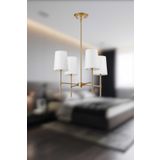BSA LIGHTING Henna 4'lü Eskitme Kaplamalı Modern Avize (KONİK BEYAZ ABAJUR)