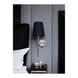 BSA LIGHTING (PİLLİ)PARS TEKLİ PİLLİ KROM MODERN APLİK (SİYAH KONİK ABAJURLU)