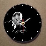 Bsb Atatürk Temalı Magnet Saat Buzdolabı Süsü Duvar Saati 10,5cm MS9046