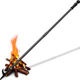 BsBsBest Ateş Çekirdeği için Ateş Poker 116 cm Ekstra Uzun Taşınabilir Kamp Ateşi Poker Şömine, Kamp, Odun Sobası, Dış ve İç Mekan için, Paslanmaya Dayanıklı Paslanmaz Çelik Siyah Kaplama