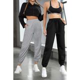 BSBSPOR Bol Eşofman Altı Set Ikili 2li Oversize Erkek Kadın Unisex Paçası Lastikli - Haki-KH423 - XL