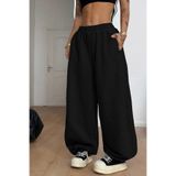 BSBSPOR Erkek Kadın Baggy Bol Kesim Eşofman Altı Jogger Paça Siyah Gri Füme Oversize