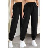 BSBSPOR KIŞLIK Bol Eşofman Altı Set Ikili 2li Oversize Erkek Kadın Unisex Paçası Lastikli - Siyah - Siyah