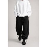 BSBSPOR Oversize Baggy Bol Paça Günlük Spor Lastikli Paça Eşofman Altı - Siyah - 9XL