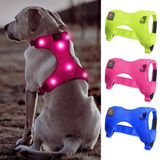 BSEEN Işıklı Köpek Koşum Takımı - Çekmesiz LED Köpek Koşum Takımı - Şarj Edilebilir LED Köpek Yeleği - Işıklı Köpek Yürüyüş Koşumu (Gül Kırmızısı, Orta)