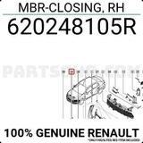 BSG Renault Clio Symbol Joy 2013- Tampon Alt Deflektörü Sağ (Oem No:620248105R)