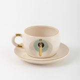 Bsk Ceramics Handmade Harfli Nazar Çay Fincanı Yeşil - I