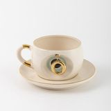 Bsk Ceramics Handmade Harfli Nazar Çay Fincanı Yeşil - Ö