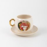 BSK Ceramics Handmade Kızıl Tilki Kahve Fincanı - 150 ml - Krem