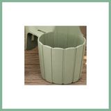 Bşk Virgo 3D Baskı Askılı Balkon Saksısı Dikey Çizgili Dekoratif Çiçek ve Aromatik Bitki Saksısı - Adaçayı Yeşili BSK2026