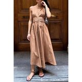 BSL Piliseli Cotton Midi Elbise