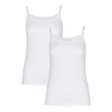 BSM 2'li Kadın Pamuklu Kaşkorse İp Askılı Atlet (XL, Beyaz)