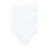 BSM 3'lü Kadın Pamuklu Yüksek Kalite Slip Rahat Bato Külot (4XL, Beyaz)
