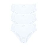 BSM 3'lü Kadın Pamuklu Yüksek Kalite Slip Rahat Bato Külot (XL, Beyaz)