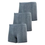Bsm Erkek 3'lü Paket Pamuklu Lastik Bel Uzun Boxer 14103 Koyu Gri XXL