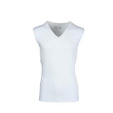 BSM Erkek Modal Pamuk Dip Kol V Yaka Yumuşak Nefes Alabilen Rahat Atlet (XL, Beyaz)