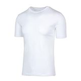 BSM Erkek Modal Pamuk Sıfır Yaka Kısa Kol T-shirt Fanila Atlet (S, Beyaz)