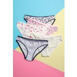 Bsm Kadın 5'li Strech Desenli Slip Külot 48205 desen2 B0120M048205 Asorti L-XL