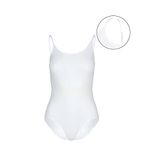 BSM Kadın Modal Pamuklu İp Askılı Kancalı Çıtçıtlı Yumuşak Nefes Alabilen Body Atlet (S, Beyaz)