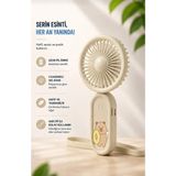 Bşr Tech Şarjlı Çocuk Yetiskin El Fanı Taşınabilir Mini Vantilatör 3 Kademeli - Kahverengi