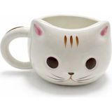 Bsre 3D Kabartmalı Seramik Kupa Bardak - Kedi Figürlü - Renkli