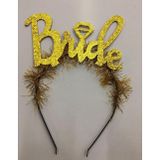 Bsre Altın Renk Bekarlığa Veda İtalik Yazı Alyanslı Bride Taç