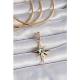 Bsre Pirinç Zirkon Taşlı Kutup Yıldızı Nazar Boncuklu Ajda Charm (Gold Renk)