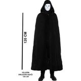 Bsre Siyah Kapüşonlu 120 cm Pelerin ve Beyaz Boyanabilir Tam Yüz Maske