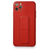 BSSM Coco Deri Standlı Kapak - Kırmızı iPhone 11 Pro Max Kılıf