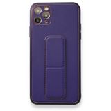 BSSM Coco Deri Standlı Kapak - Mor iPhone 11 Pro Max Kılıf