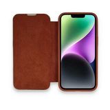 BSSM Dolpin Kapaklı - Kahverengi iPhone 14 Pro Kılıf