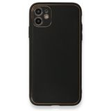 BSSM iPhone 11 Coco Deri Silikon Kapak Siyah Kılıf