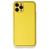 BSSM iPhone 11 Pro Coco Deri Silikon Kapak Sarı Kılıf