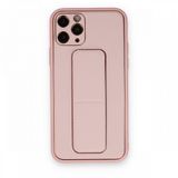 BSSM iPhone 11 Pro Coco Deri Standlı Kapak Pembe Kılıf