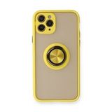BSSM iPhone 11 Pro Max Montreal Yüzüklü Silikon Kapak Sarı Kılıf