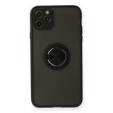 BSSM iPhone 11 Pro Montreal Yüzüklü Silikon Kapak Siyah Kılıf