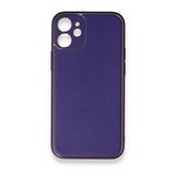 BSSM iPhone 12 Coco Deri Silikon Kapak Mor Kılıf