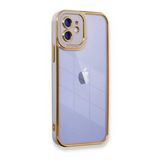 BSSM iPhone 12 Liva Lens Silikon Lila Kılıf