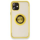BSSM iPhone 12 Montreal Yüzüklü Silikon Kapak Sarı Kılıf