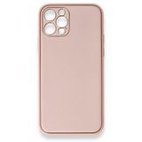 BSSM iPhone 12 Pro Coco Deri Silikon Kapak Pembe Kılıf