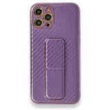 BSSM iPhone 12 Pro Coco Karbon Standlı Kapak Mor Kılıf
