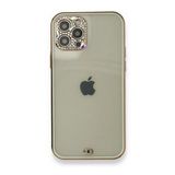 BSSM iPhone 12 Pro Max Liva Taşlı Silikon Beyaz Kılıf