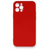BSSM iPhone 12 Pro Max Nano İçi Kadife Silikon Kırmızı Kılıf