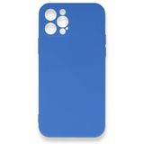 BSSM iPhone 12 Pro Max Nano içi Kadife Silikon Mavi Kılıf
