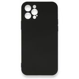 BSSM iPhone 12 Pro Max Nano İçi Kadife Silikon Siyah Kılıf