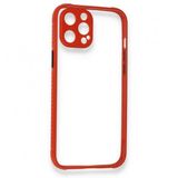 BSSM iPhone 12 Pro Miami Şeffaf Silikon Kırmızı Kılıf